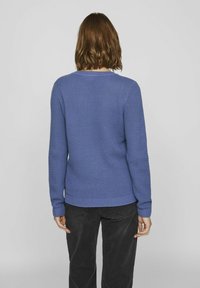 VILA VIDALO O NECK - Stickad tröja - bijou blue