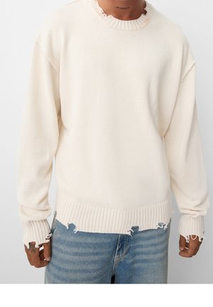 Bershka, Pullover - white