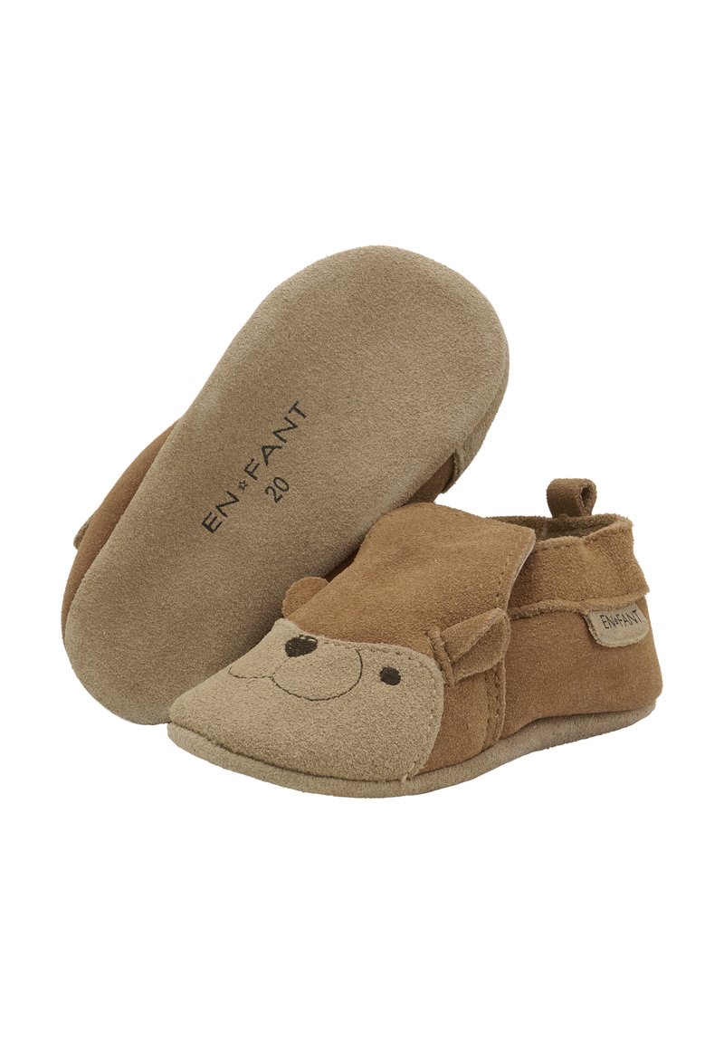 EN FANT ANIMAL Chaussons pour bébé mocha mousse/marron clair