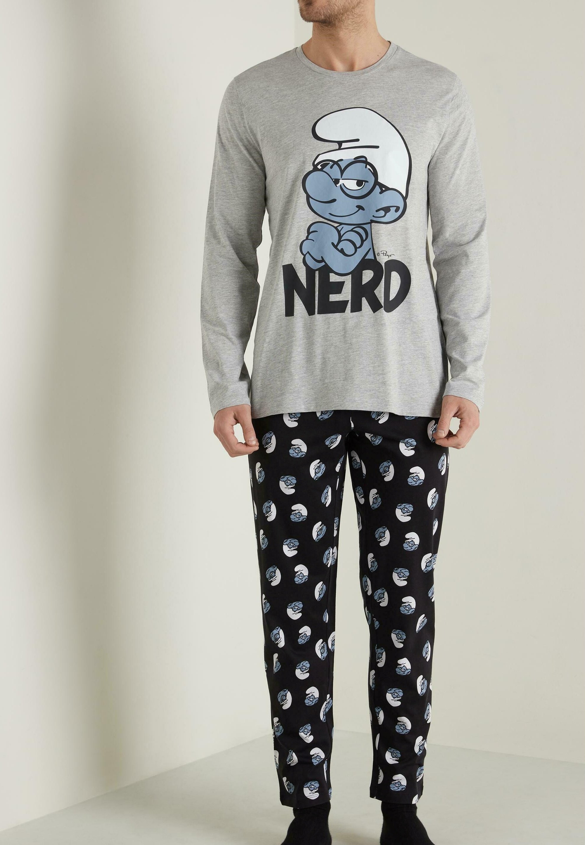 Tezenis Pijama - grau - 613u - light grey blend smurfs nerd print/gris  jaspeado - Zalando.es