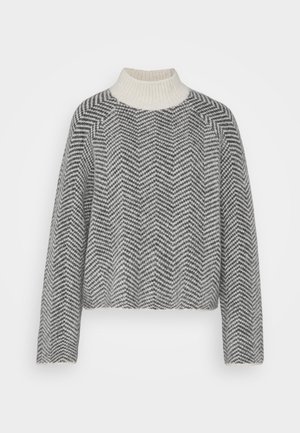 Vero Moda Tall, VMNAOMI HIGHNECK - Strikkegenser - birch melange/medium grey melange
