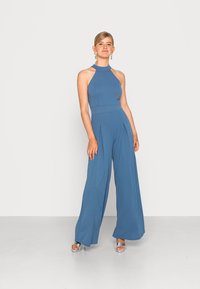 WAL G. WEDDING LEILA HALTER NECK WIDE LEG JUMPSUIT - Macacão - denim blue
