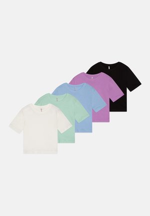 KOGREX 5 PACK - T-shirt basique - black/cloud dancer/african violet/open air/birds egg green