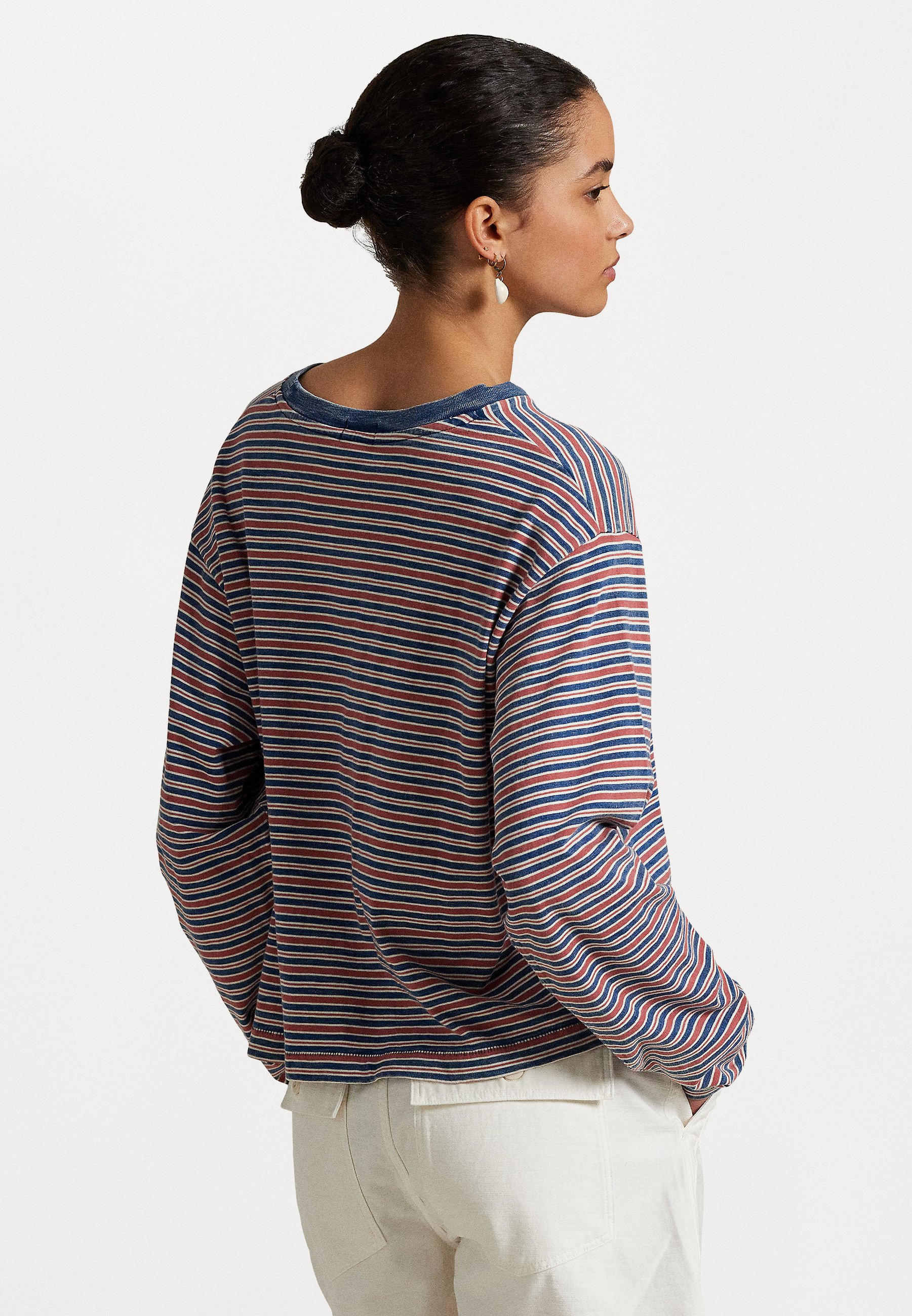 売れ筋商品|||ラルフローレン Tシャツ レディース トップス UNEVEN JERSEY KNIT T-SHIRT - Long sleeved top - soft red multi Polo Ralph Lauren UNEVEN JERSEY KNIT T-SHIRT - Long sleeved