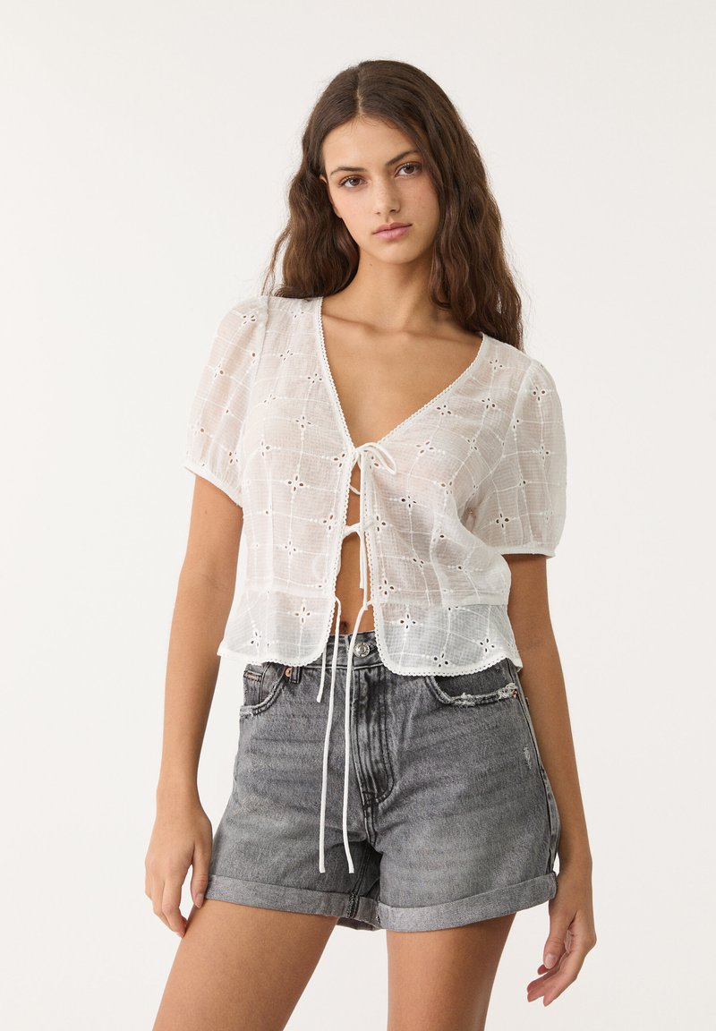 Stradivarius - MOM - Denim shorts - grey denim, Enlarge