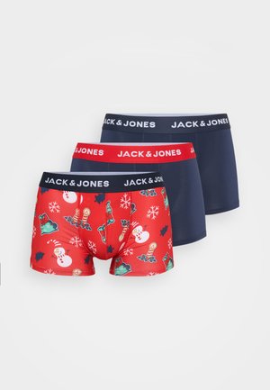 Jack & Jones JACSNOW TRUNKS 3 PACK - Kratke boksarice - true red/navy