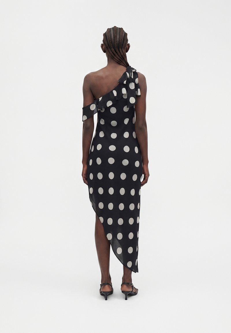 topshop black polka dot dress TIE - Maxi dress Lace trim