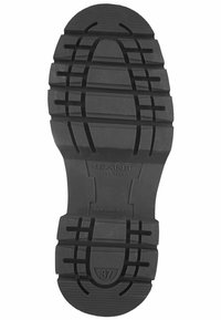 Black rubber shoe sole with a textured surface. Features grooves, ridges, and branding that reads "GANT EST. 1949 NEW HAVEN, CT." Size 37.