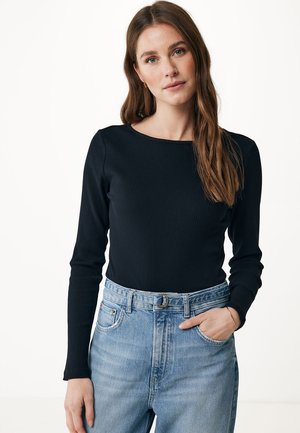 Long Sleeve Cotton T-Shirt - Pullover - black