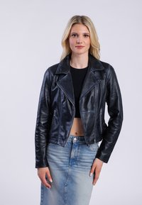 Freaky Nation Leren jas - black silver
