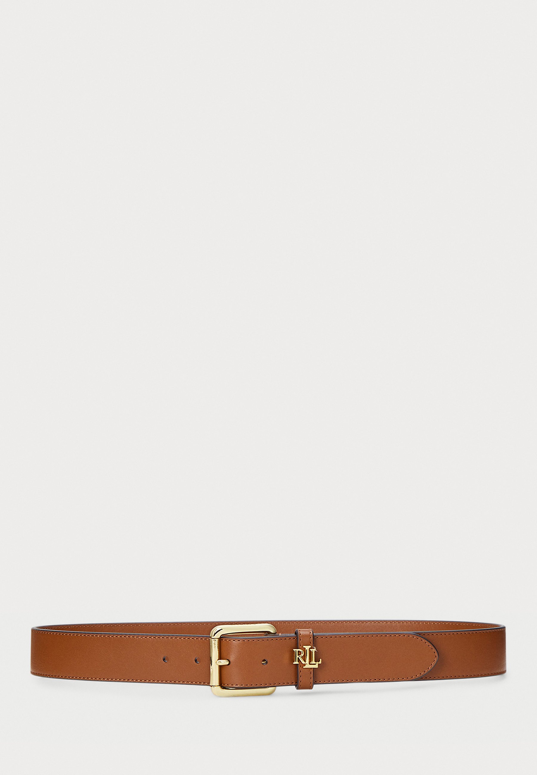 Lauren Ralph Lauren Brown Leather-Trim Elastic Waist Belt with Gold Buckle Ralph Lauren Women main image 4