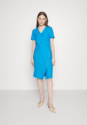 BOSS V-NECK DRESS WITH ZIP DETAILS - Nappali ruha - bright blue