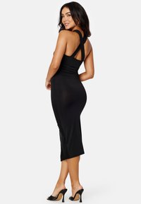 Bubbleroom RUCHED HALTERNECK MIDI DRESS - Vestito elegante - black