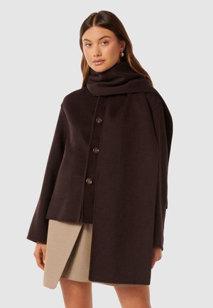 Forever New STELLA SCARF COAT - Lehk bunda - chocoate