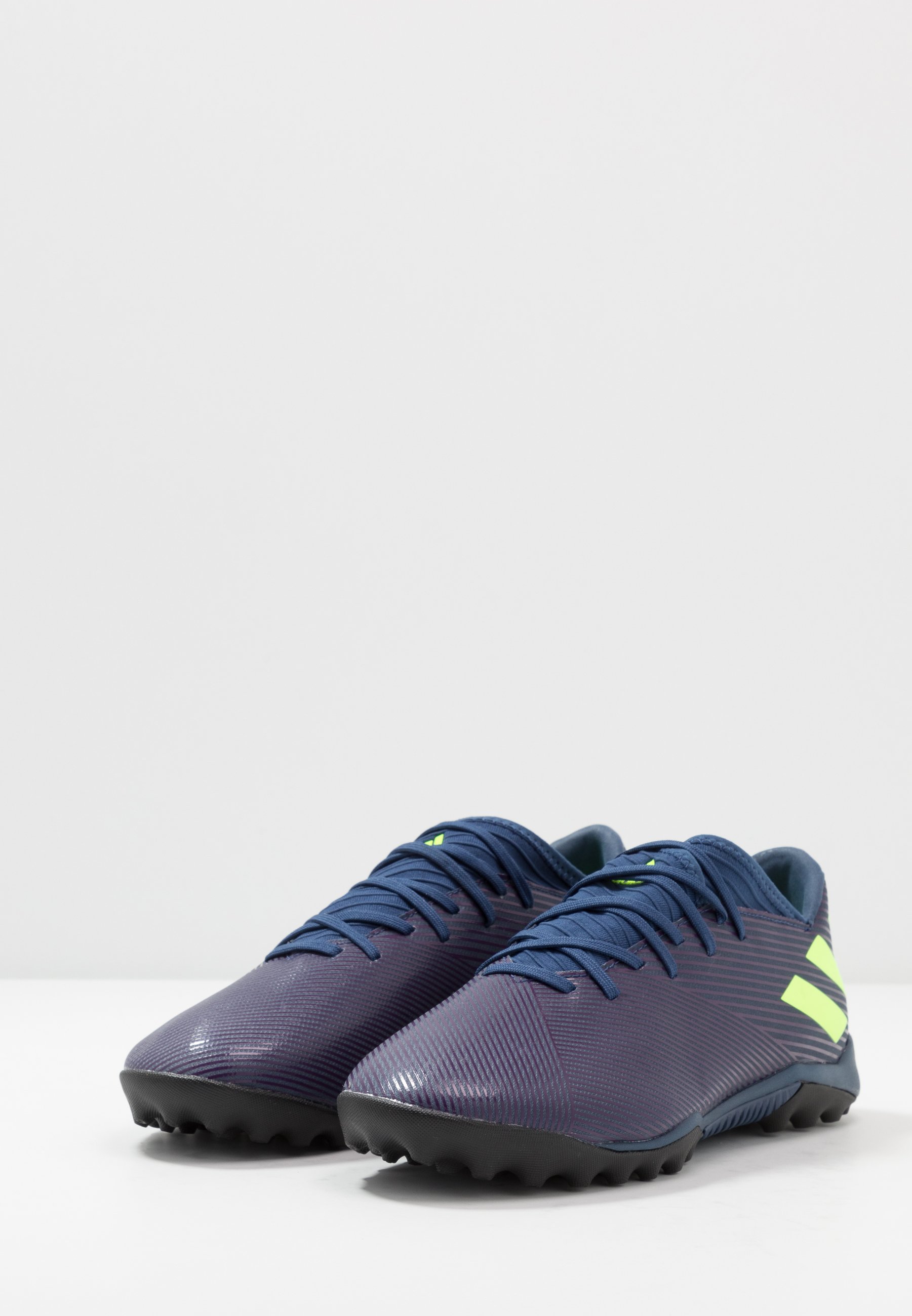adidas Performance NEMEZIZ MESSI 19.3 TF - Chaussures de foot multicrampons  - tech indigo/signal green/glow purple/bleu - ZALANDO.FR