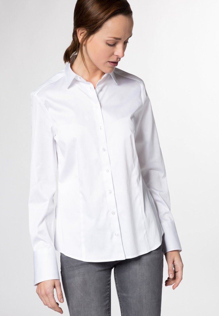 ETERNA Camicia Donna Regular Fit In Raso Senza Maniche – Colore Bianco (Taglia 40)