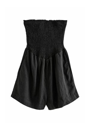 SHIRRED PLAYSUIT - REGULAR FIT - Kezeslábas - black