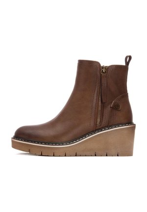 Botines de cuña - camel