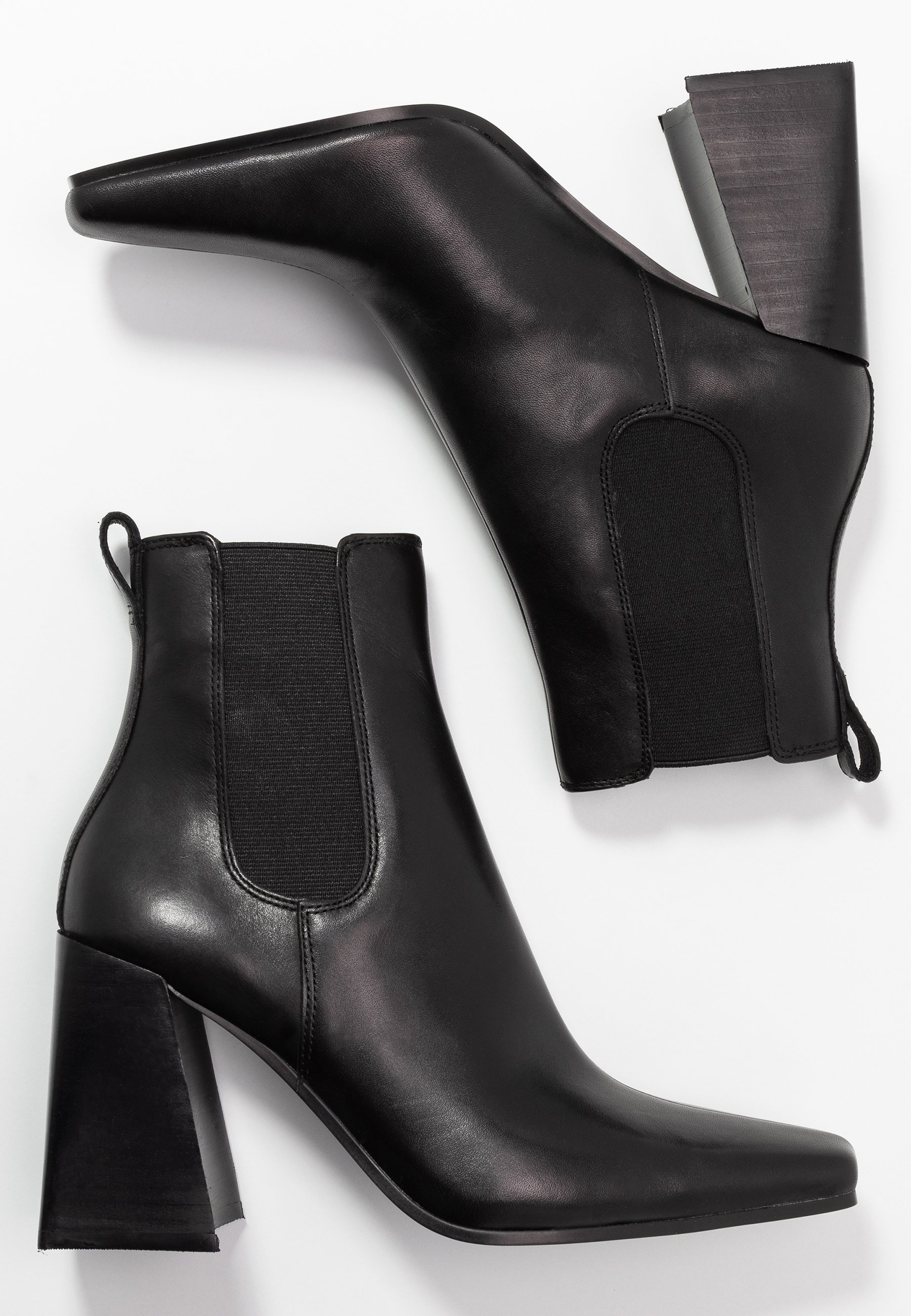 Topshop HARBOUR CHELSEA High heeled HARBOUR Leather Black Chelsea Boots