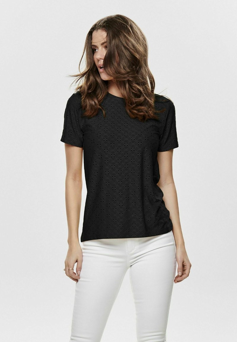JDY 2ER-SET KURZARM RUNDHALS - Basic T-shirt - schwarz grün