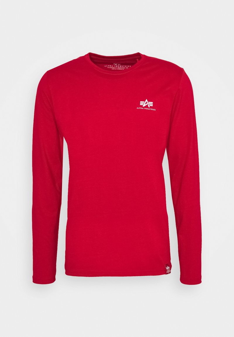 Alpha Industries BACK PRINT HEAVY LS - Langarmshirt - speed red