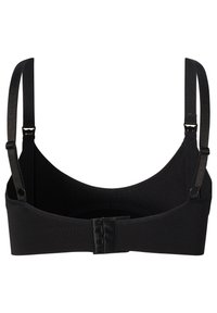 Sort amme-bh med justerbare stropper og ryg med hægtnæring, designet til komfort og nem adgang.