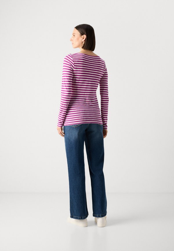 LONG SLEEVE BOAT NECK STRIPED - Long sleeved top - fresh berry2