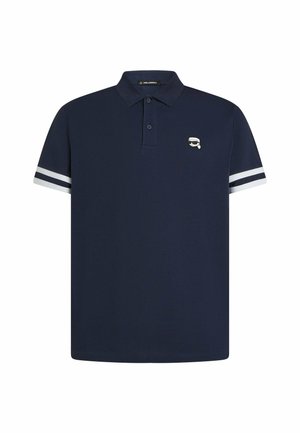 KARL LAGERFELD, KARL LAGERFELD POLO IKON STRIPED SLEEVE - Polo - peacoat