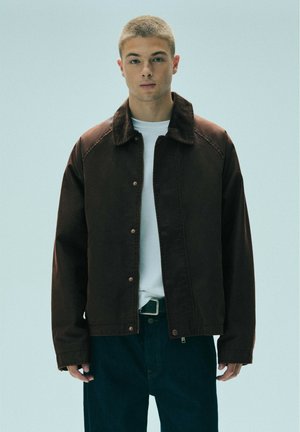 PULL&BEAR, WAXED CORDUROY COLLAR - JACKET - Veste mi-saison - copper