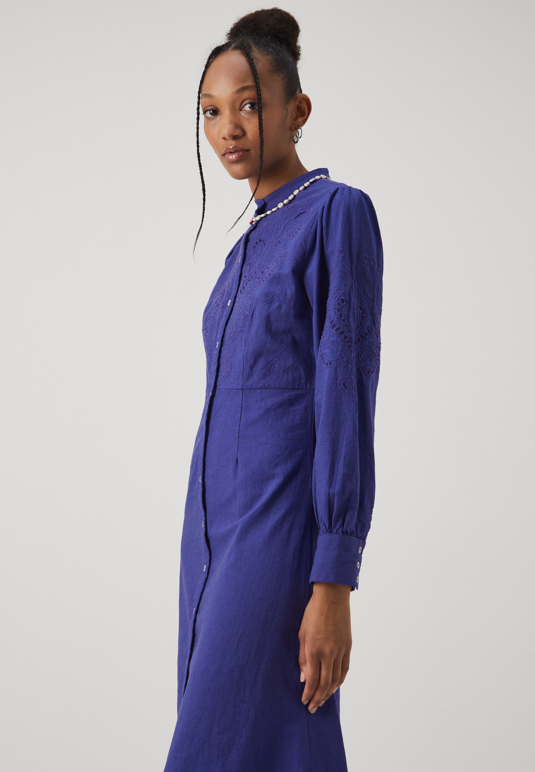 YAS YASMIA DRESS - Shirt dress - navy blue/dark blue - Zalando.co.uk