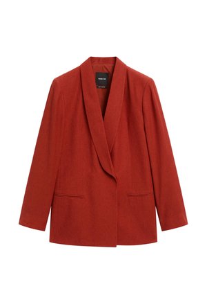 Massimo Dutti SHAWL COLLAR - Manteau court - mottled red