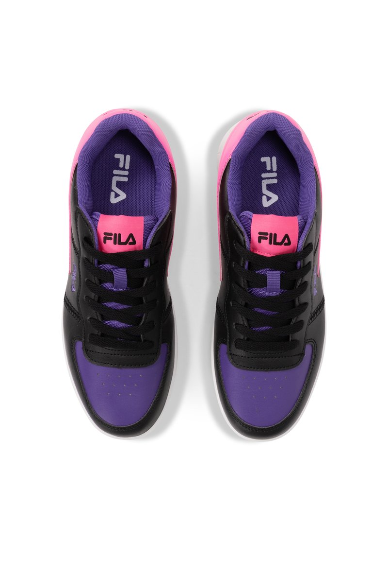 black and purple fila shoes