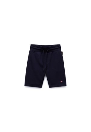 Shorts décontractés bleu marine avec taille à cordon et petit logo drapeau sur la partie inférieure gauche de la jambe.