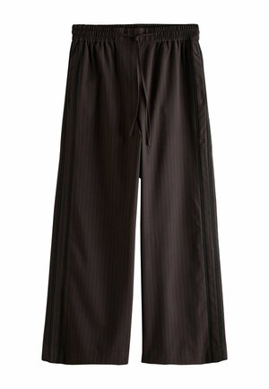 Next, TALL FIT - WIDE LEG TROUSERS WITH SIDE STRIPES - Trousers - chocolate brown pinstripe