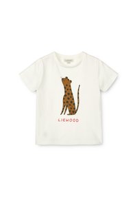 Liewood APIA PLACEMENT SHORTSLEEVE UNISEX - Triko s potiskem - leopard / crisp white
