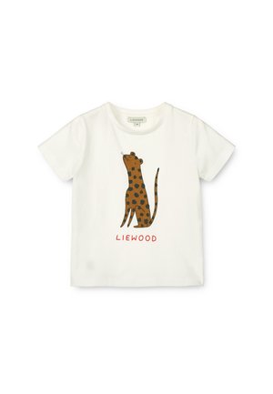 Liewood APIA PLACEMENT SHORTSLEEVE UNISEX - T-Shirt print - leopard / crisp white