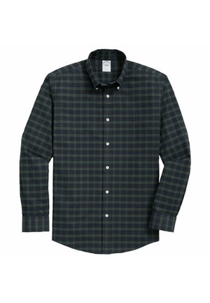 SLIM FIT NON-IRON PLAID STRETCH OXFORD WITH BUTTON DOWN COLLAR - Overhemd - black