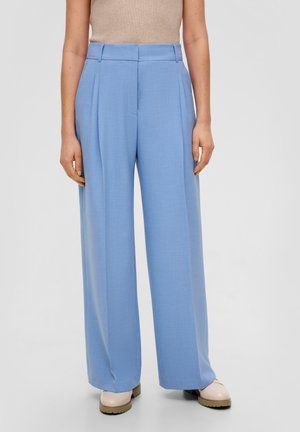 s.Oliver BLACK LABEL PALAZZO-MIT EXTRA HOHEM BUND - Pantalon classique - himmelblau