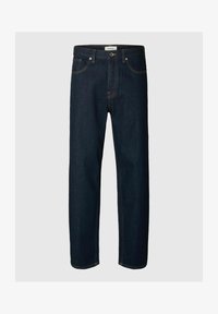 Unselected, dark blue denim