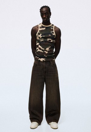 Bershka, AOP - TANK TOP - Top - khaki