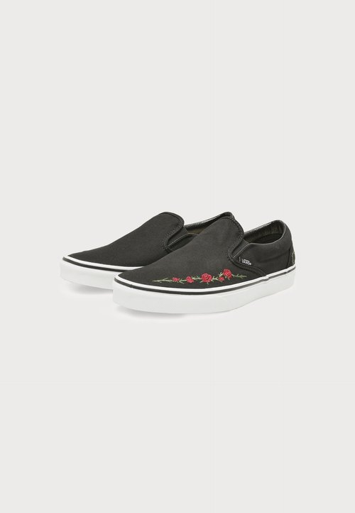 Vans CLASSIC SLIP ON - Trainers - rose embroidery black/red — foto 2