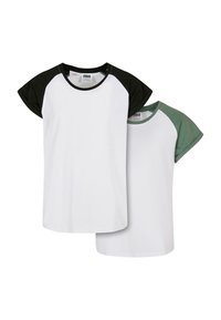 Urban Classics - CONTRAST RAGLAN 2-PACK - Apdrukāts T-krekls - white saliva white black Miniatūras attēls 1