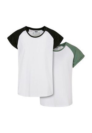 CONTRAST RAGLAN 2-PACK - Print T-shirt - white saliva white black