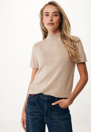 Mexx SHORT SLEEVE WITH TURTLE NECK - T-shirt basic - beige