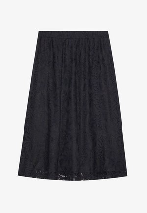 Musthave pitskud?lise musta pitsseeliku floral muster, volditud taljeosa, A-line kuju ja põlvepikkune disain. Poolläbipaistev tekstuur.