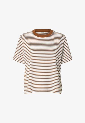 Selected, SLWESSENTIAL - Camiseta estampada - toffee