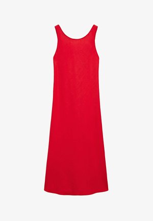 Massimo Dutti, LINEN MIDI DRESS WITH OPEN BACK - Maxi dress - red