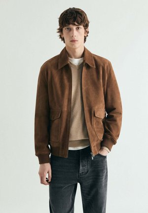 ZEKE  - Chaqueta de cuero - brown