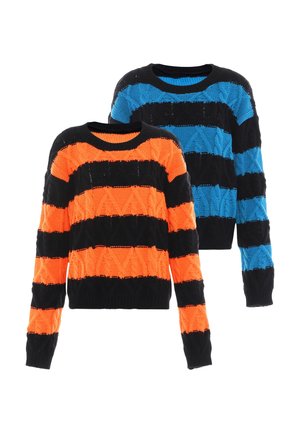 Mo, 2 PACK - Trui - black orange  black turquoise