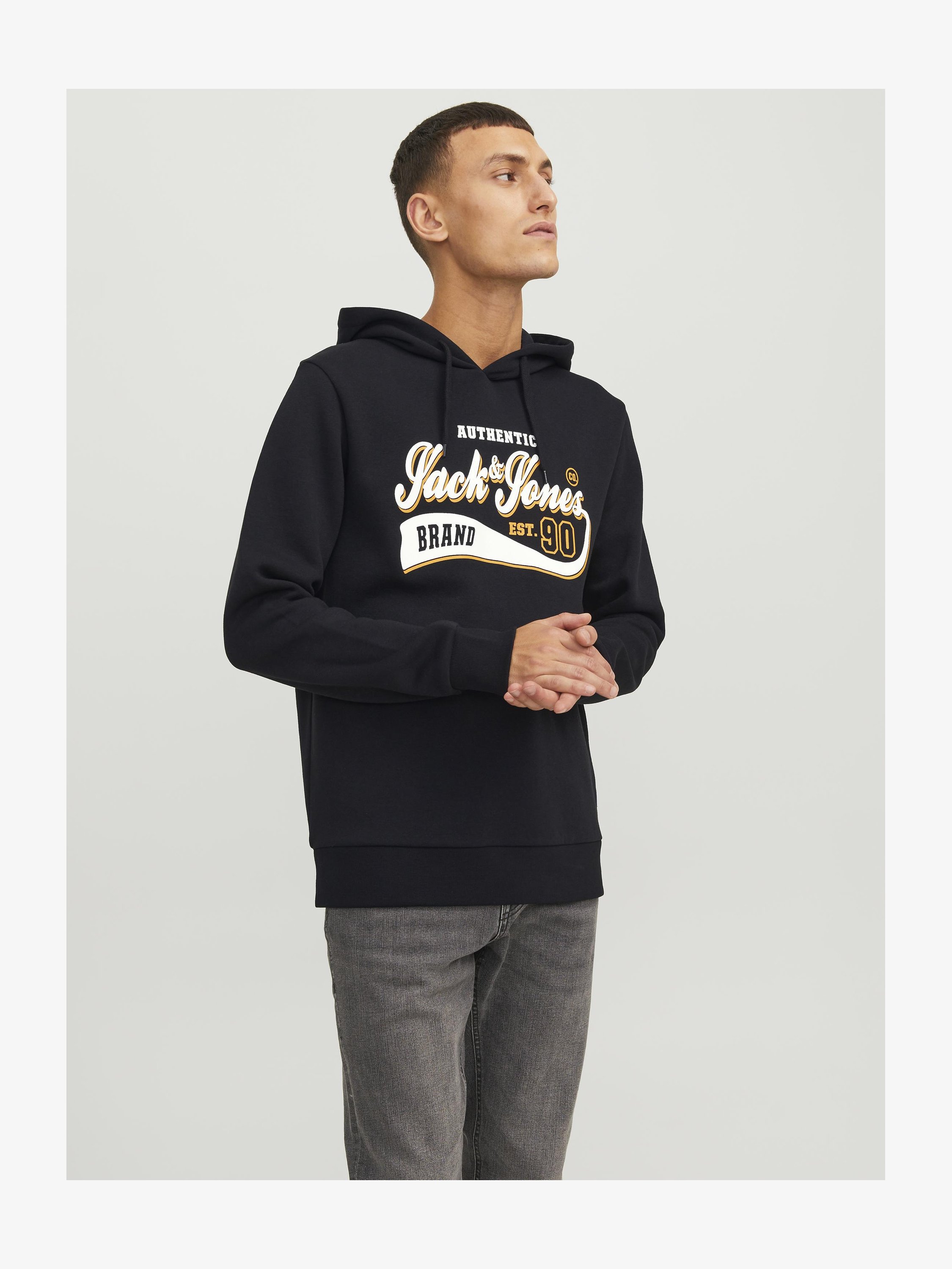JACK & JONES Felpa Con Cappuccio Uomo Jjzuri Sweat - Vestibilità Regolare - 60% Cotone 40% Poliestere